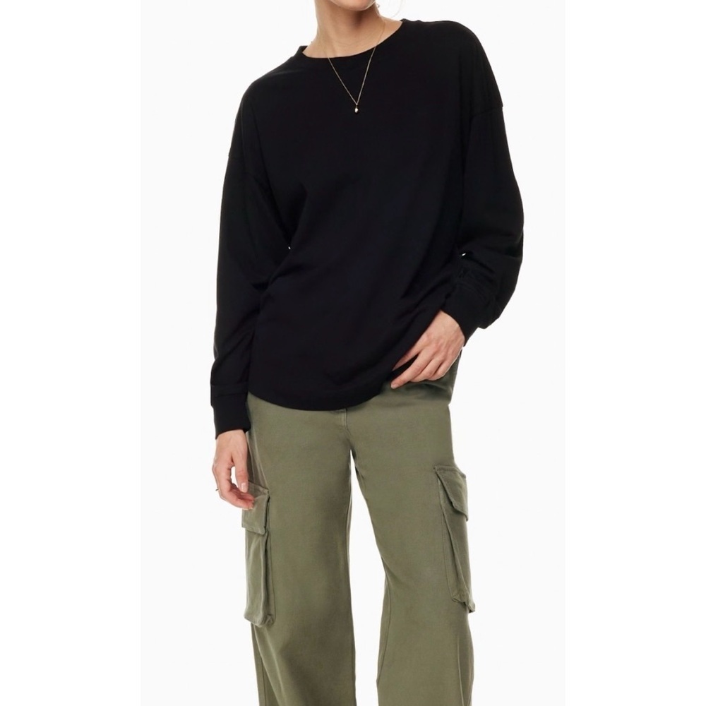 ARITZIA Wilfred Free Perth Black Long Sleeve Top